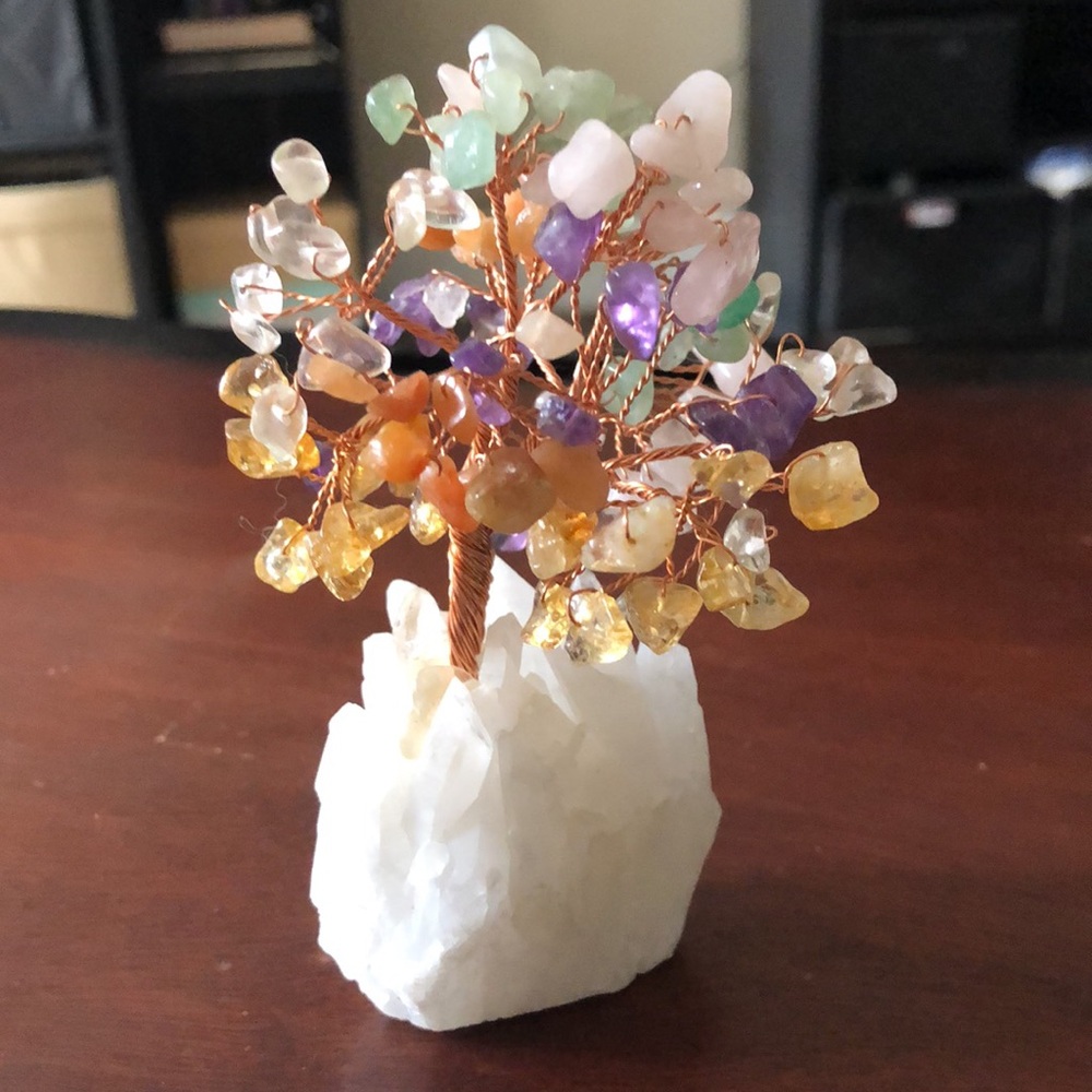 4 inch Abundance Tree Rose Quartz, Amethyst, Green Aventurine, Clear Quartz,more
